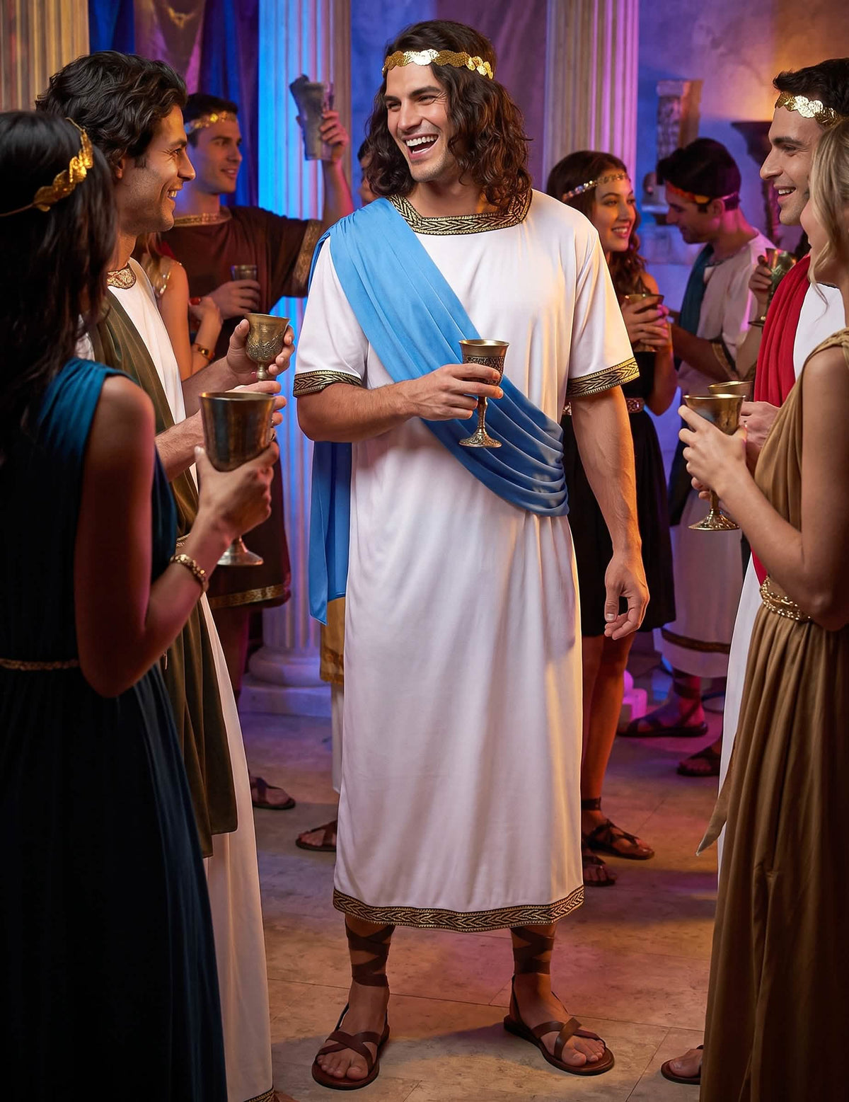 Costum Greek God Costum Blue Man