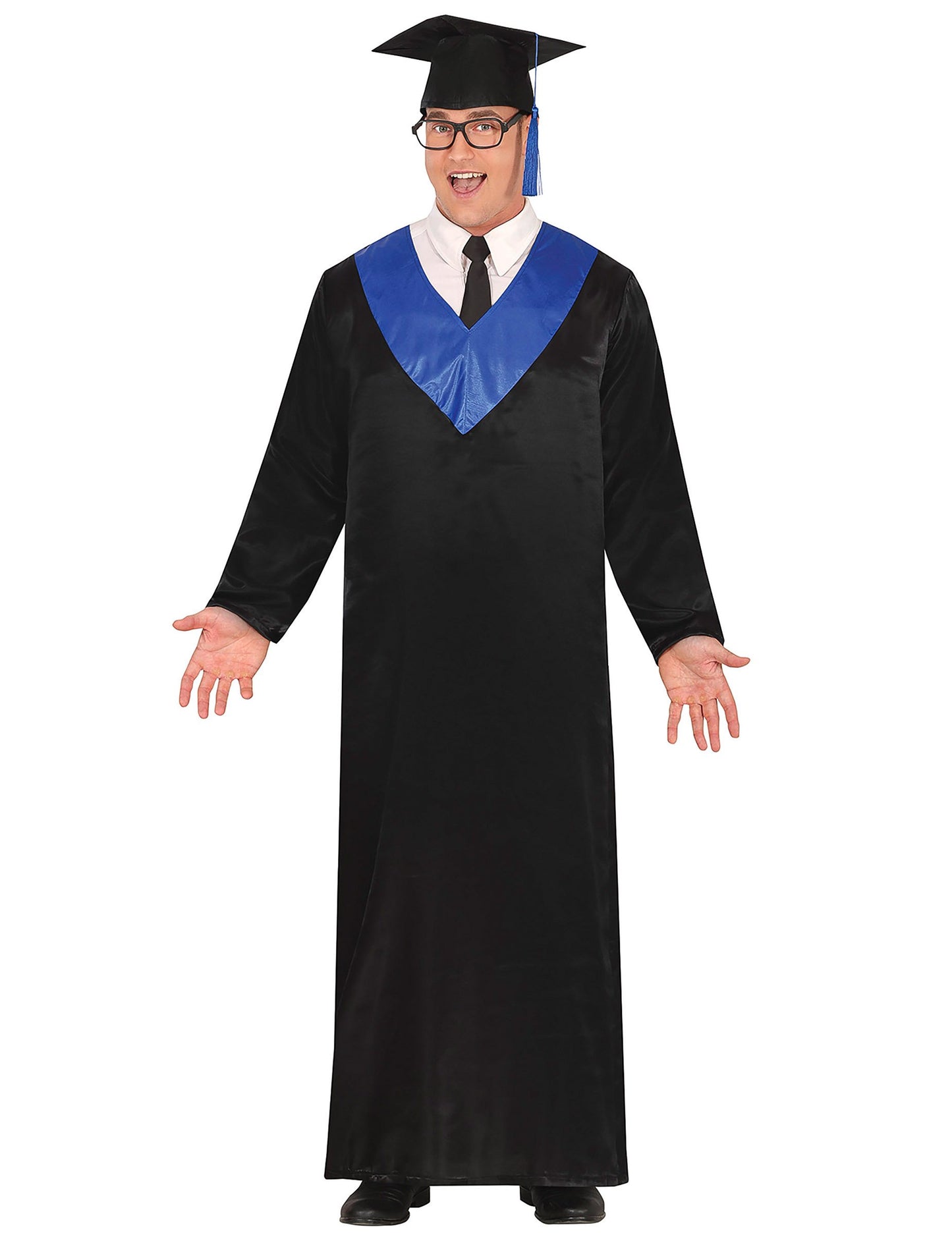 Costum absolvent pentru adulți albastru și negru