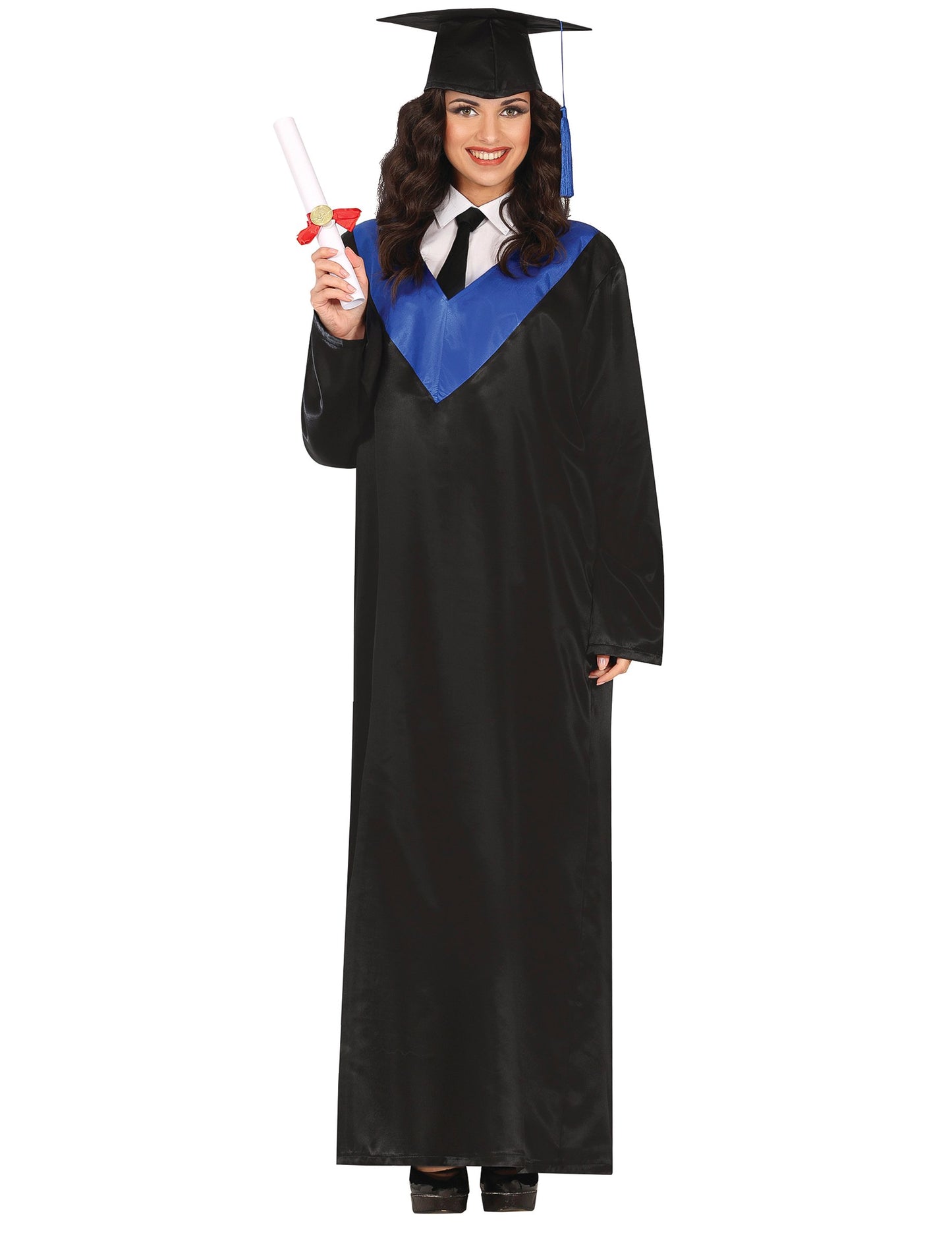 Costum absolvent pentru adulți albastru și negru