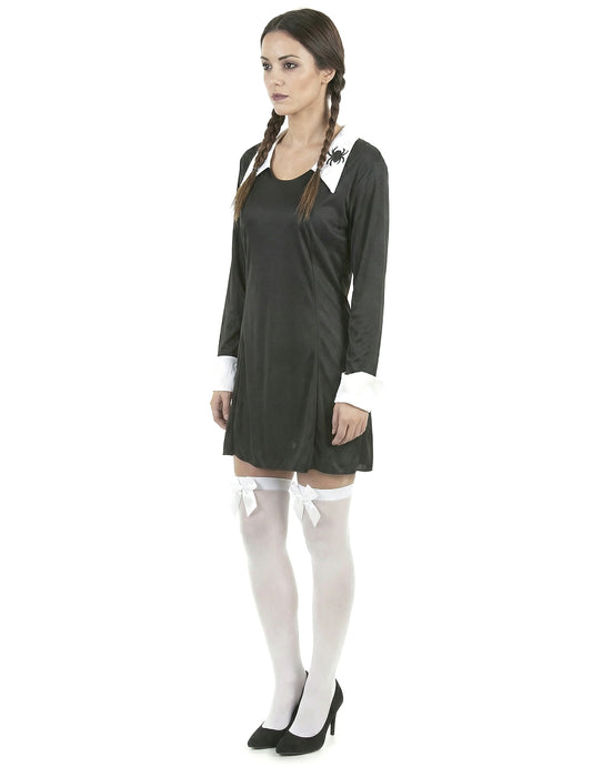 Vue de profil du déguisement d'écolière Halloween pour femme