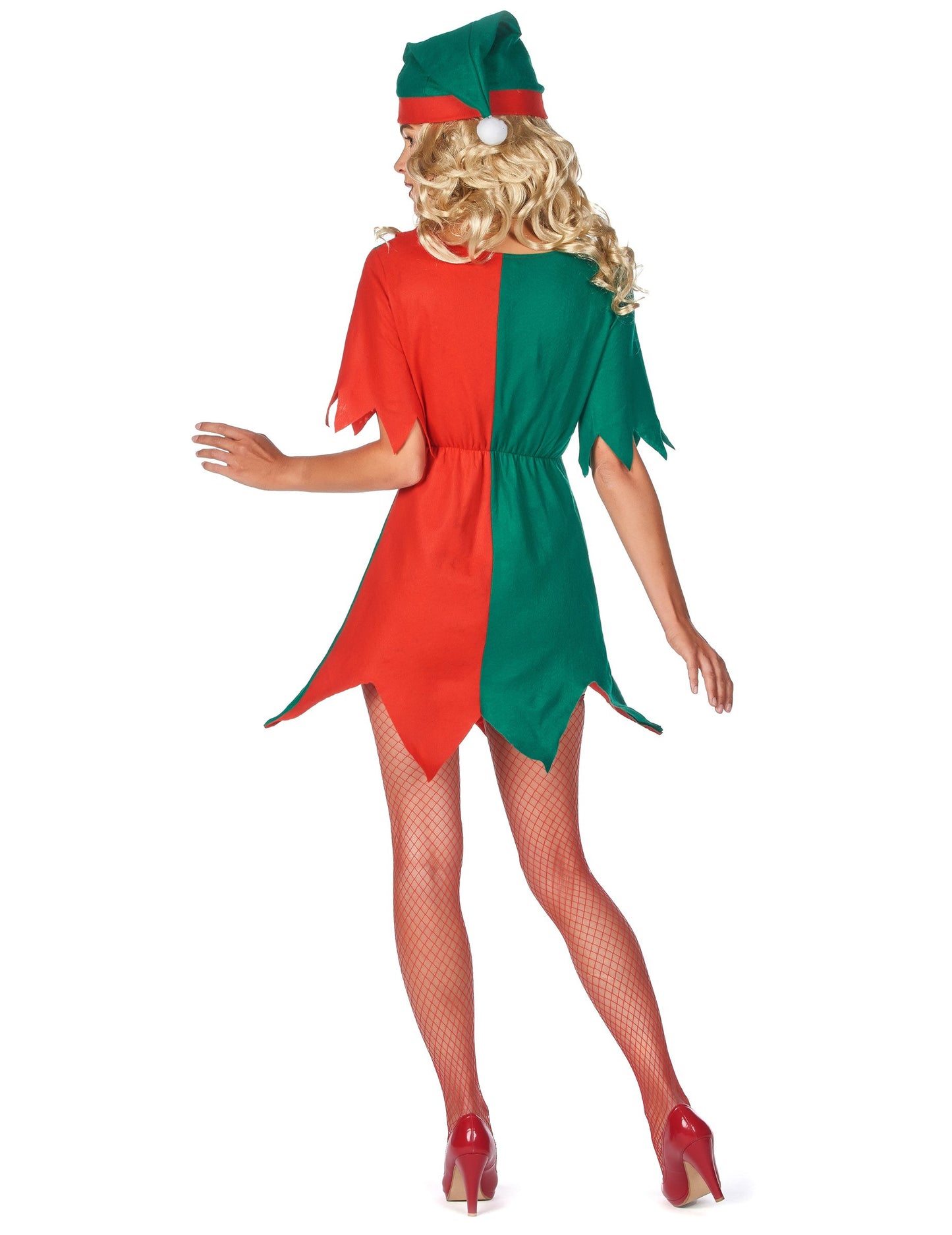 Costum de elf bicolor pentru femei de Crăciun
