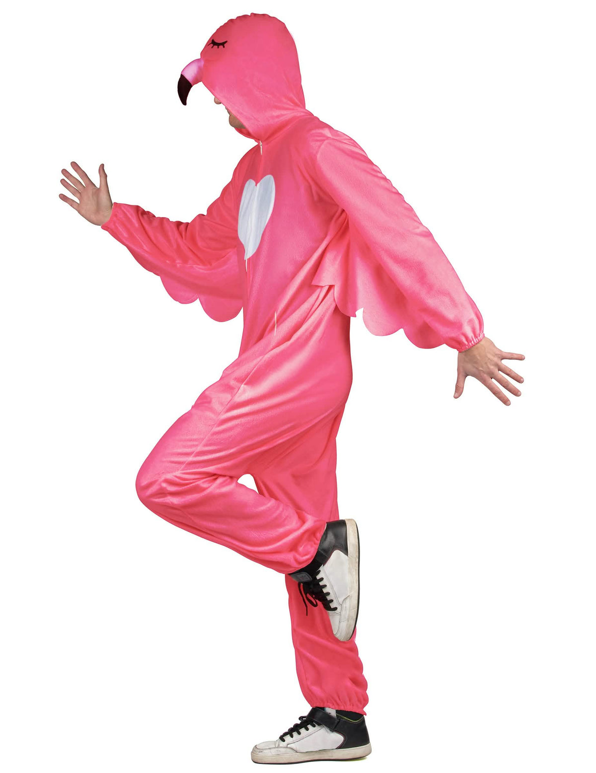 Vedere din profil a costumului flamingo