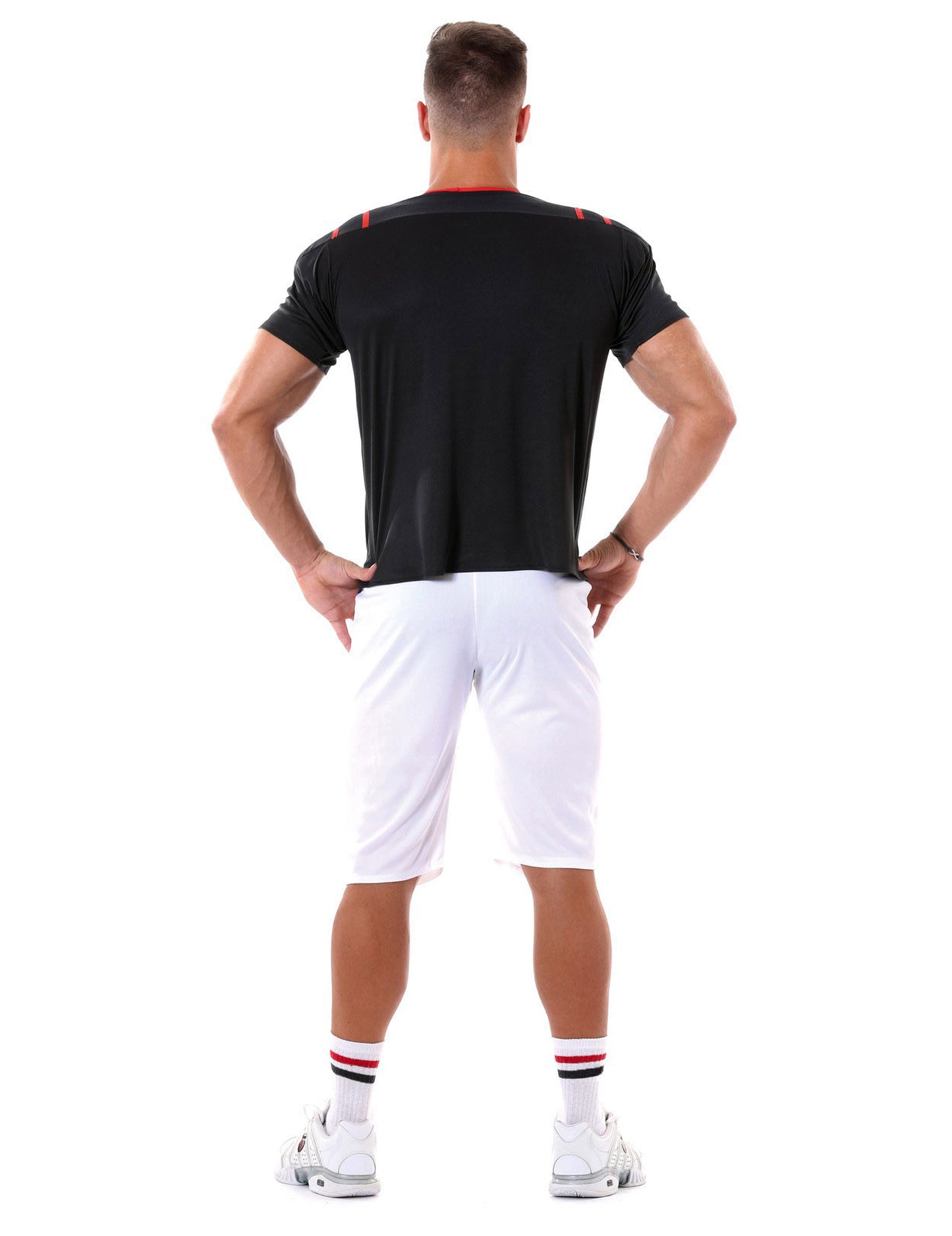 Costumul fotbalistului american Om alb -negru
