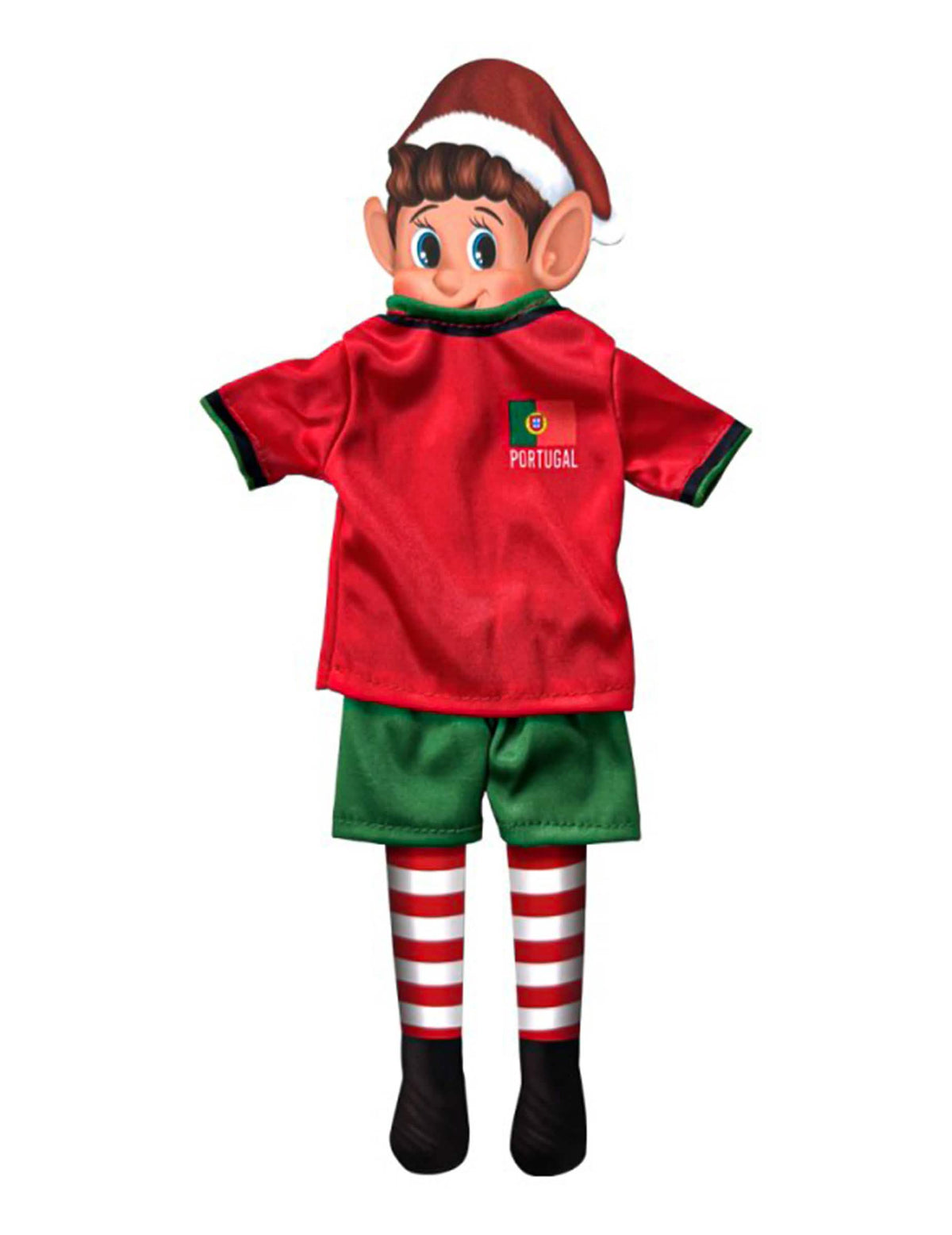 Costum de fotbalist pentru echipa portugalia pentru păpușă spiriduș ștrengar roșu și verde