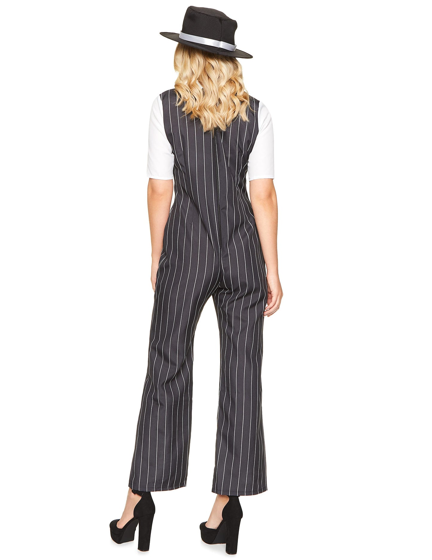 Vue de dos du déguisement gangster mafia pour femme