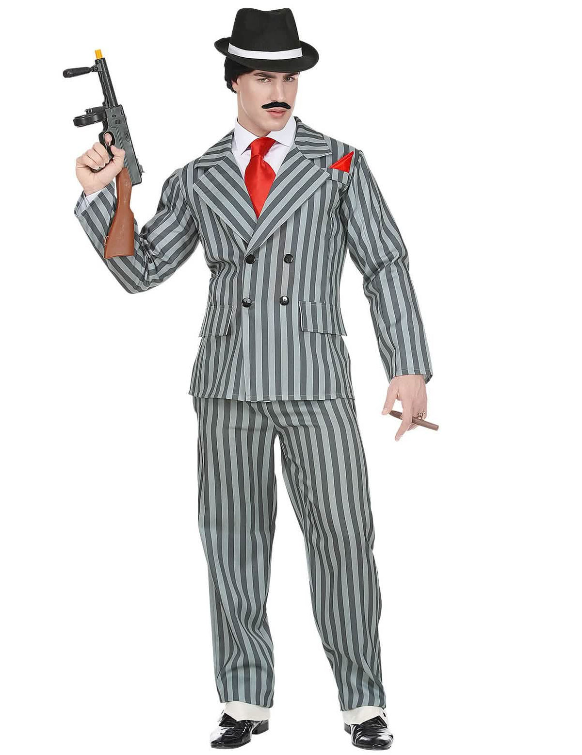 Accesorii cu mitralieră și trabuc ale costumului de gangster new-yorkez
