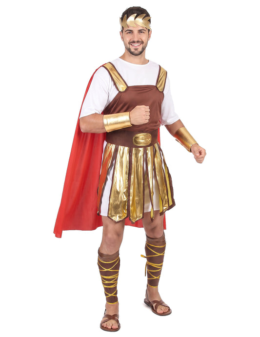 Costum gladiator roman pelerina rosie pentru barbati