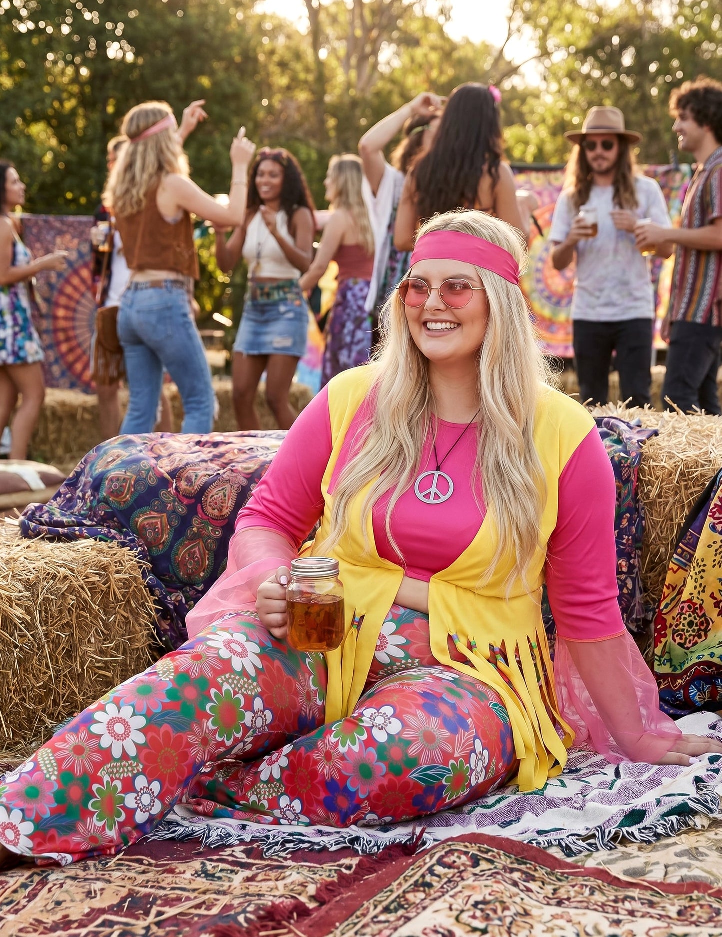Costum pentru femei hippie de dimensiuni mari