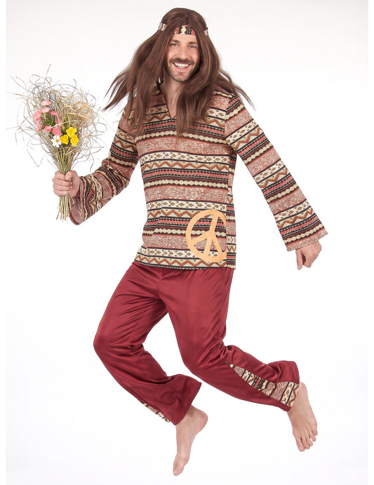 Costumul bărbaților Hippie Bordeaux