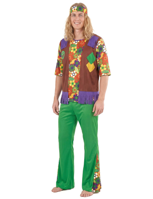 Costum de om cu flori hippie