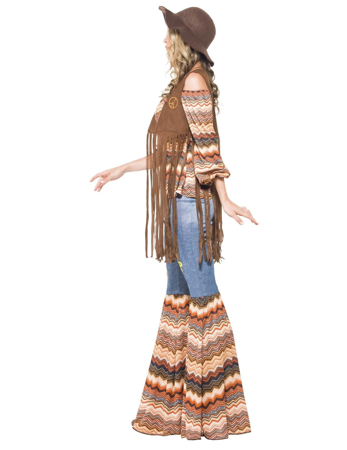 Vedere din profil a costumului hippie Harmony pentru femeie