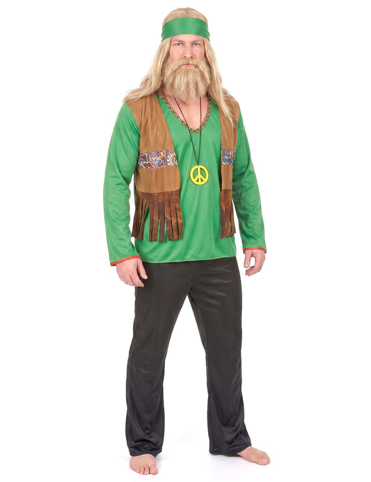 Deghizare hippie verde și negru