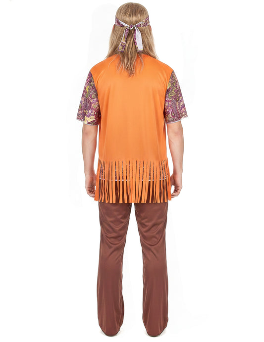 Hippie roz și om maro deghizare