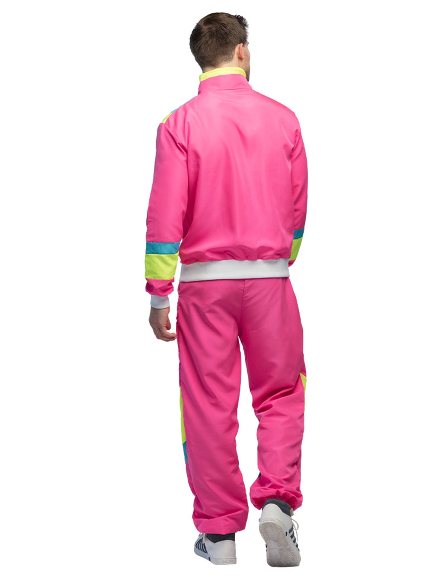 Costum de jogging retro roz neon pentru bărbați