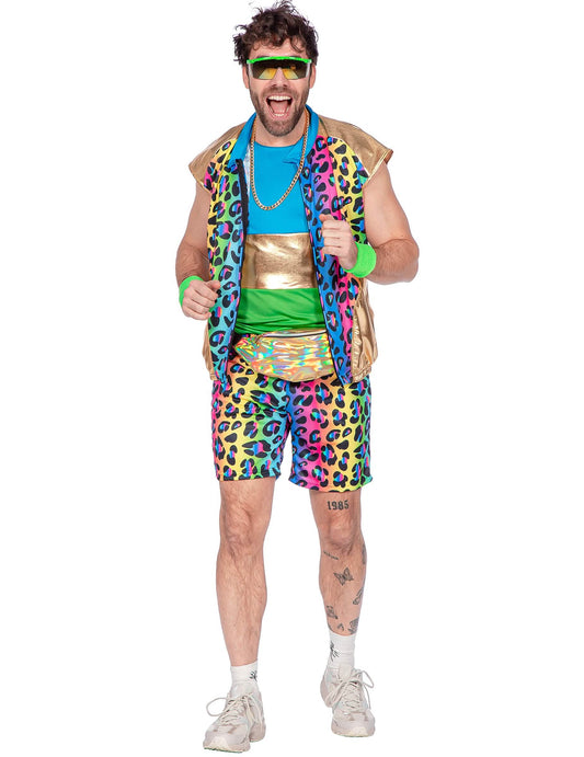 Costum kitsch panteră multicolor pentru bărbați