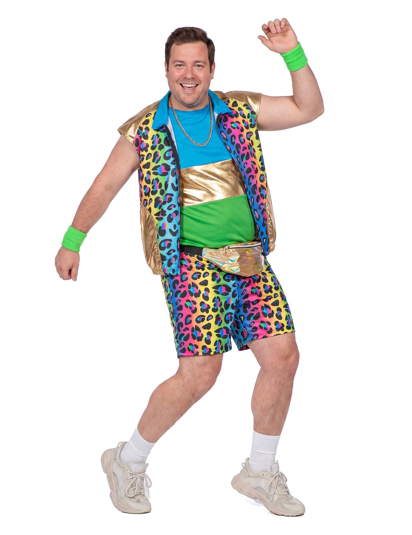 Costum kitsch panteră multicolor pentru bărbați