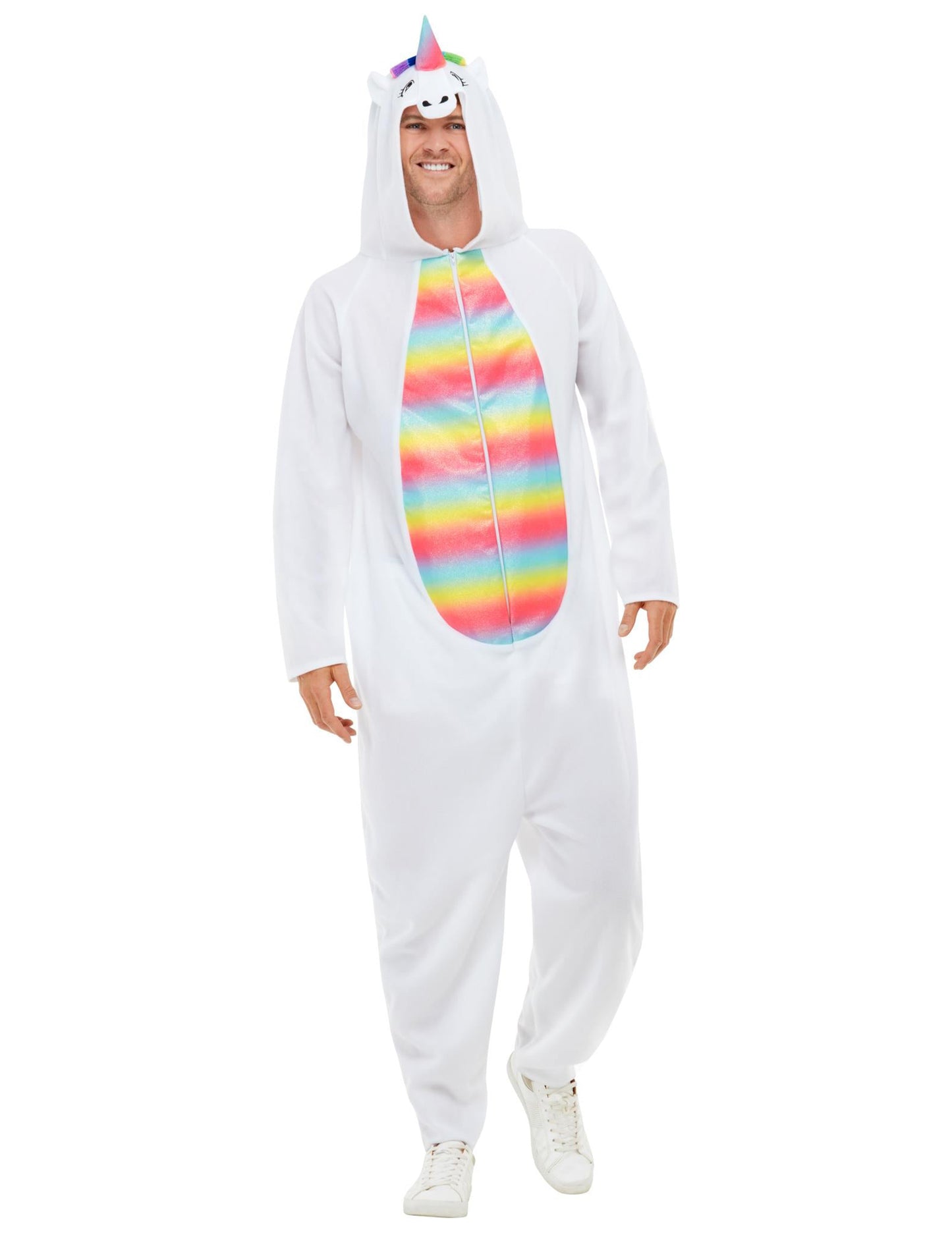 Deghizare unicorn alb și multicolor pentru adulți