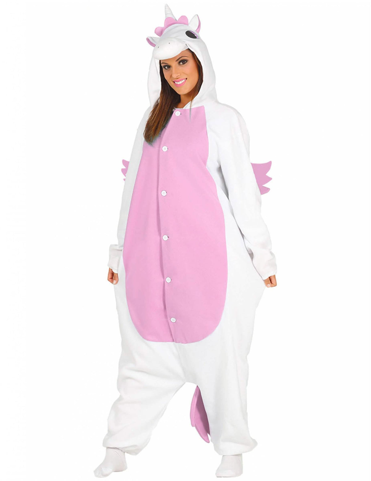 Vedere din față a costumului unicorni pentru adult