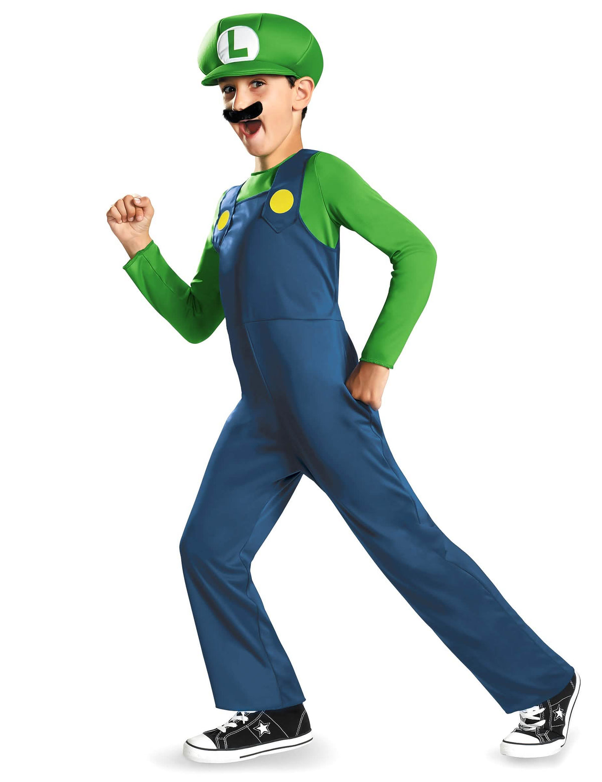 Costum Luigi™ pentru copil verde și albastru cu caschetă și mustață