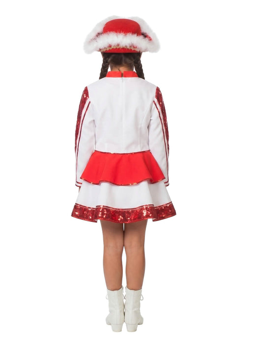 Costum Majoretă din gabardină roșie pentru fete