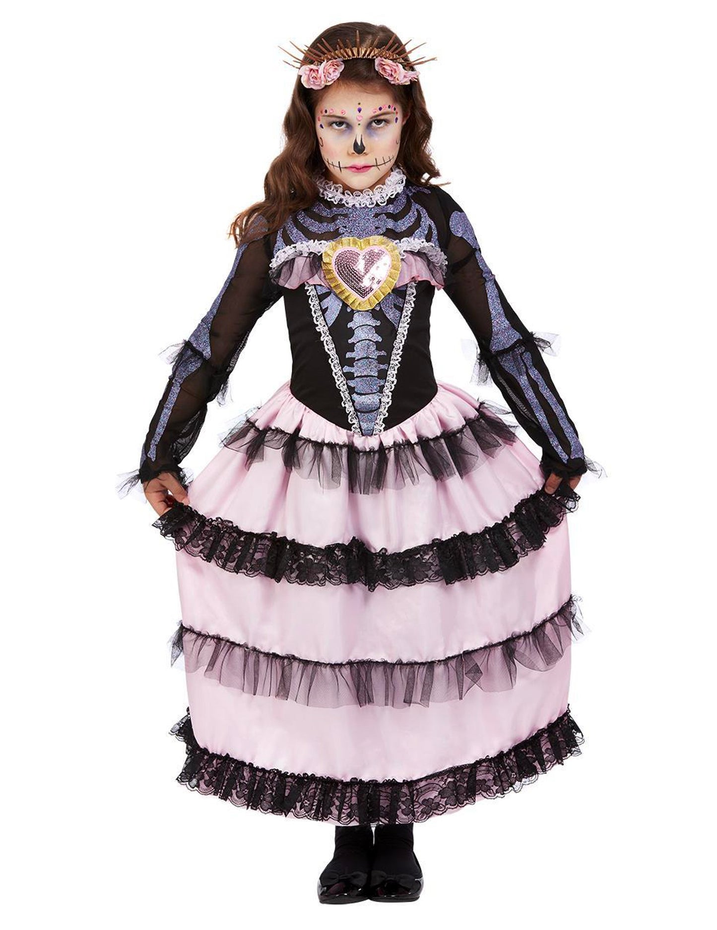 Vue de face du déguisement de mariée Dia de los muertos