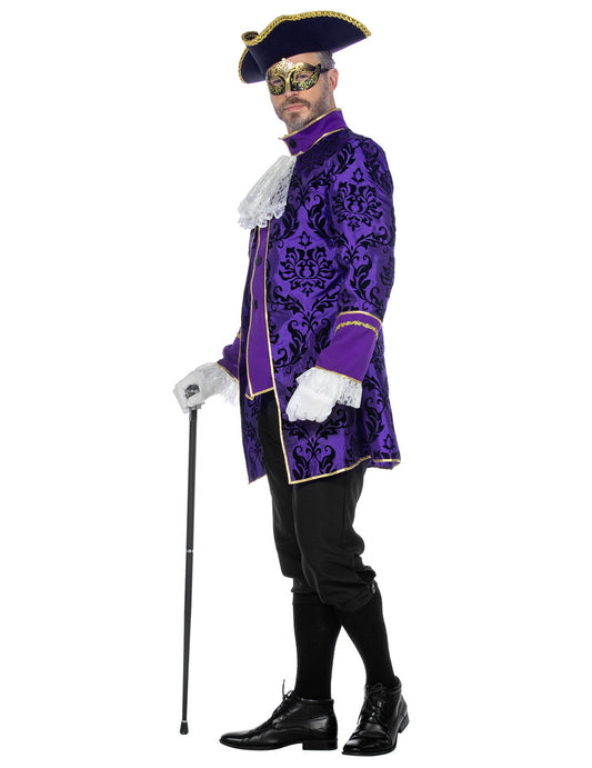 Déguisement marquis baroque violet luxe homme