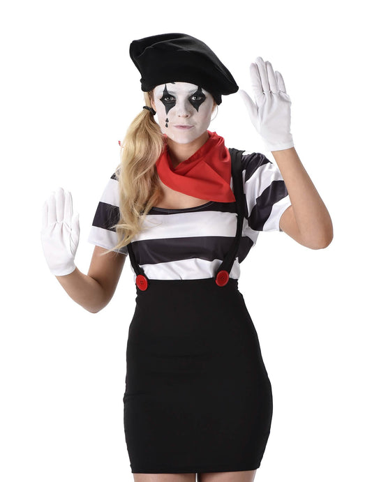 Costum de mim alb-negru pentru femei