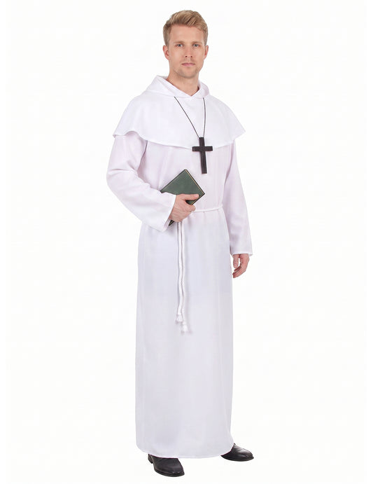 Costum de călugăr alb pentru adulți