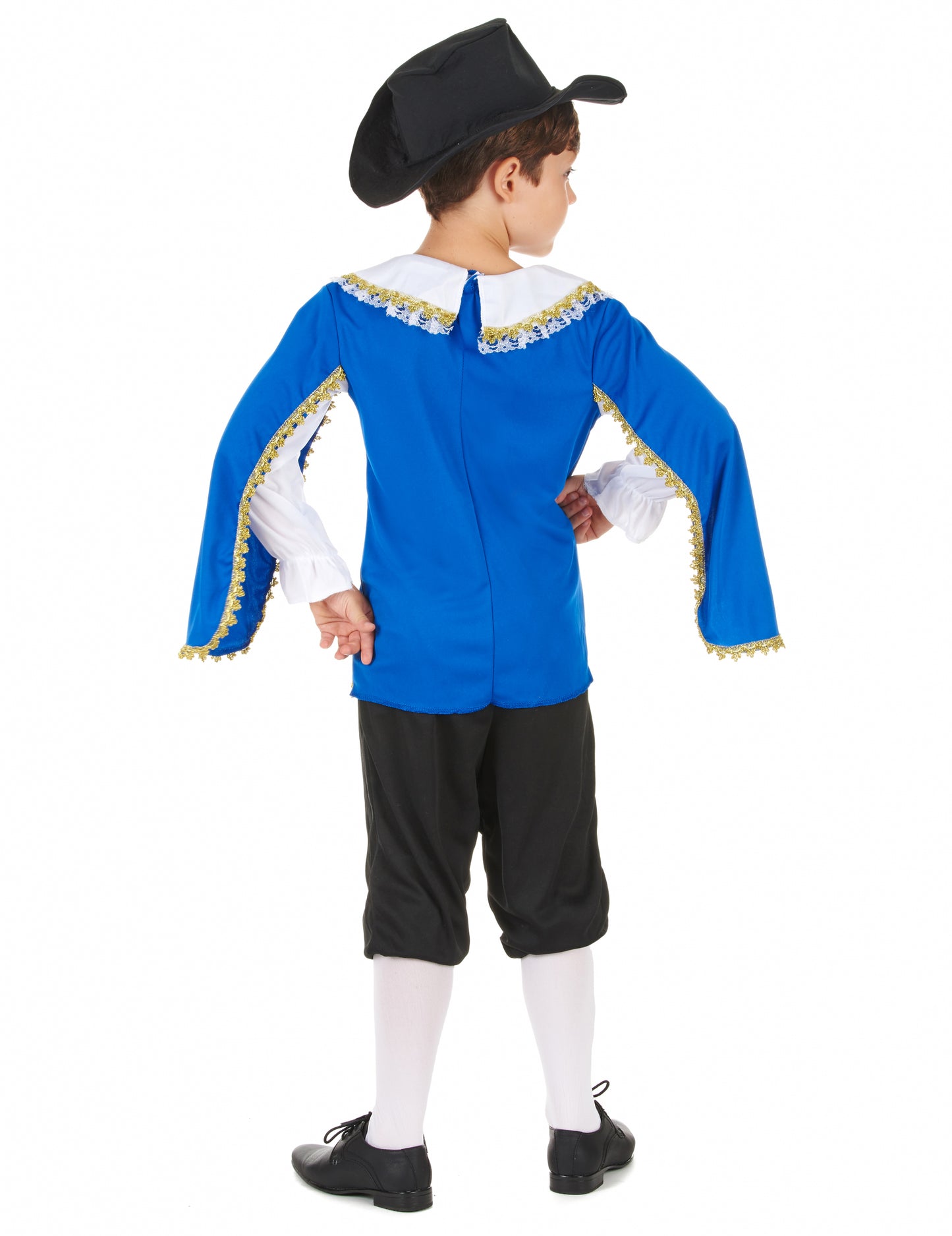Vue de dos du déguisement de mousquetaire pour garçon
