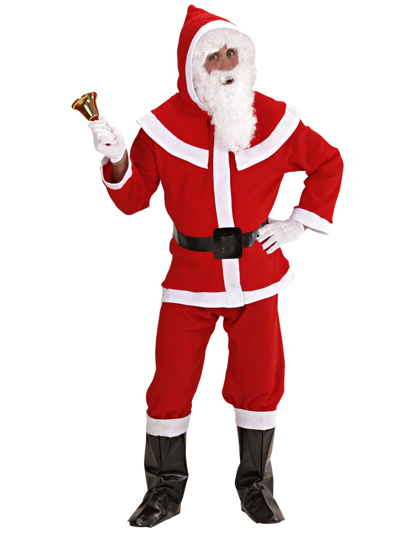 Costum complet de Moș Crăciun cu sprâncene și barbă pentru bărbat
