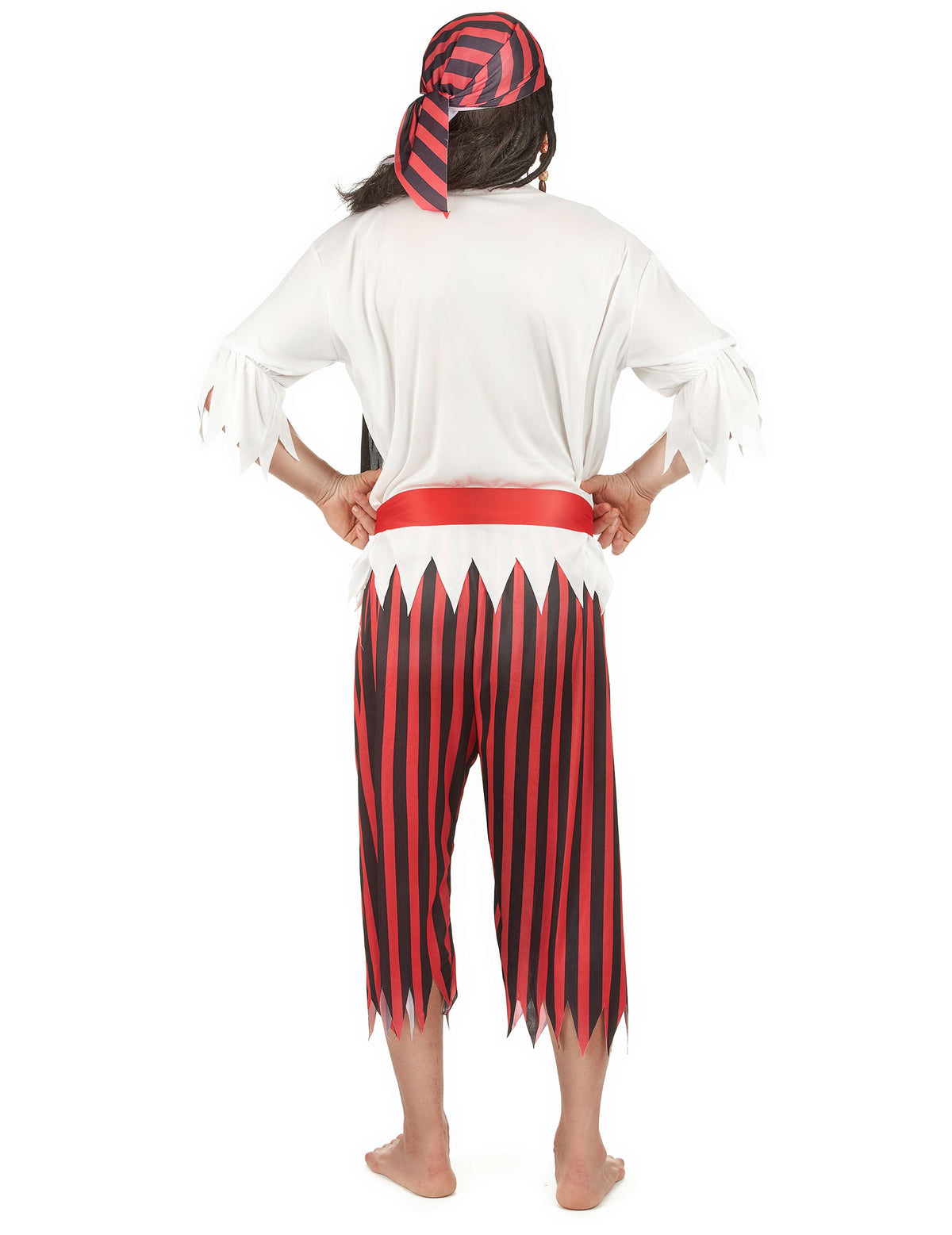 Vue de dos du déguisement pirate corsaire pour homme