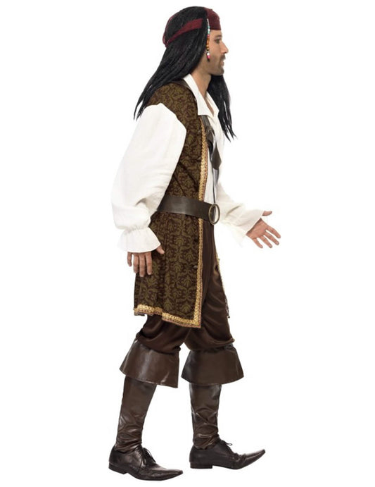 Vue de profil du déguisement de pirate pour homme