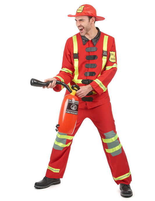 Extincteur gonflable accessoire du déguisement de pompier pour homme
