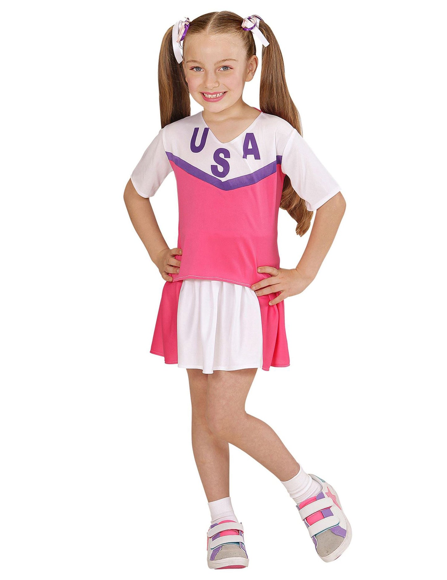 Pompom Girl deghizează fată roz și alb