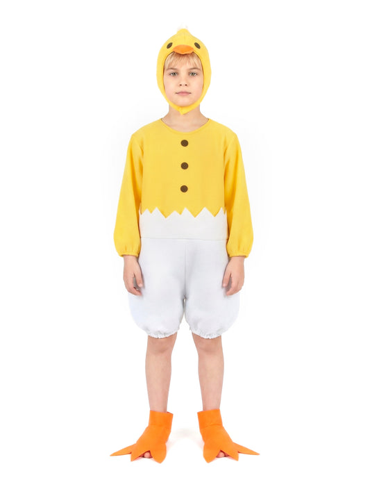 Vue de face du déguisement de poussin pour enfant