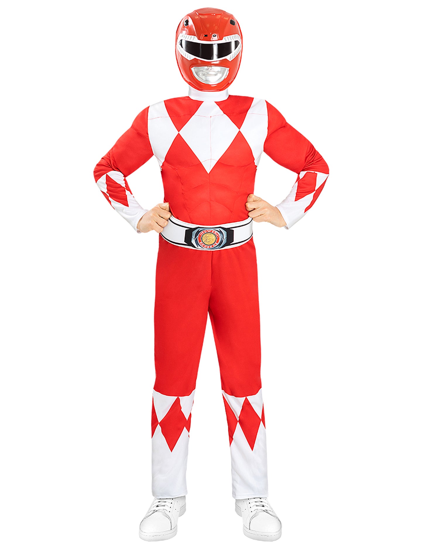 Costum rosu muscular Power Ranger pentru copii