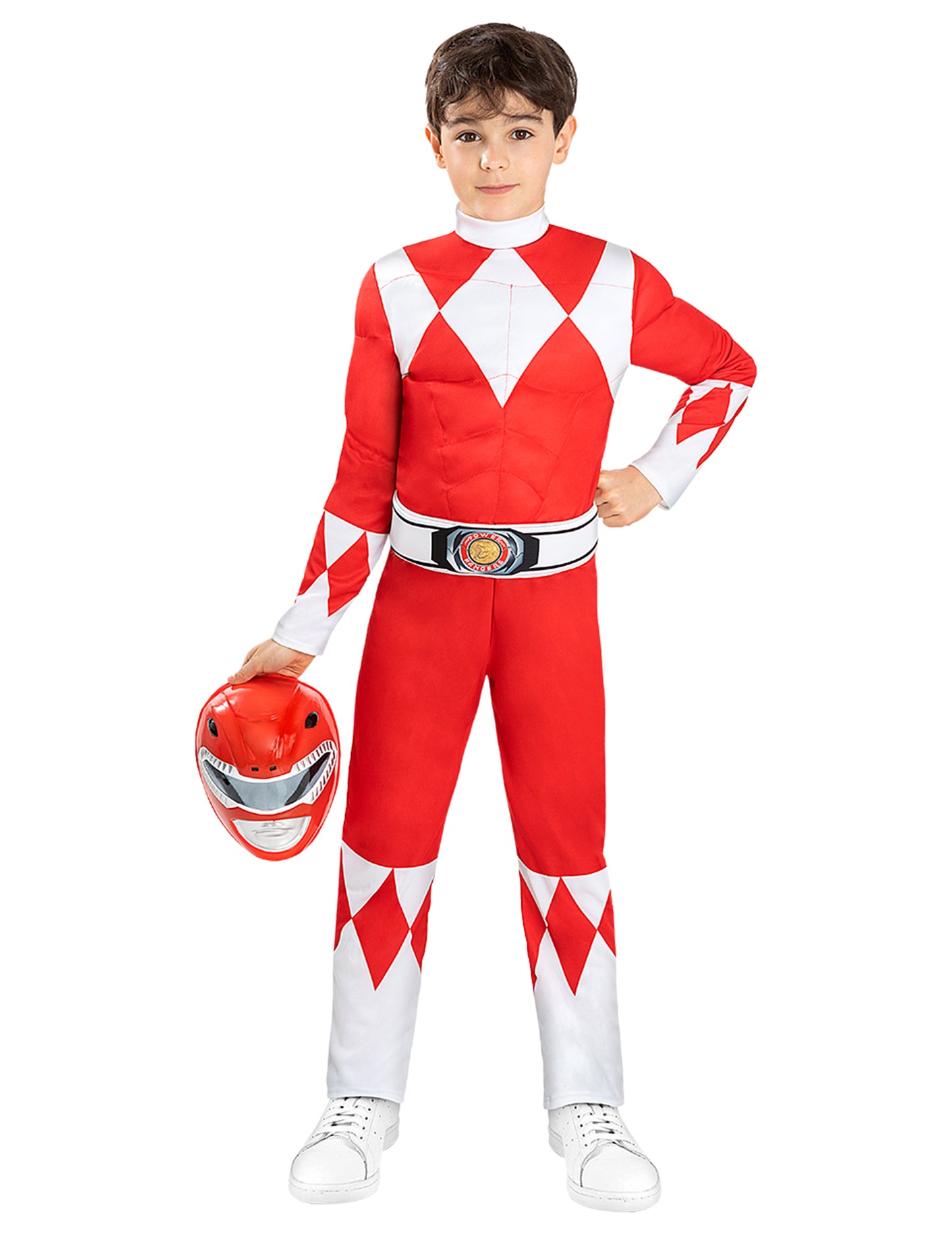 Costum rosu muscular Power Ranger pentru copii