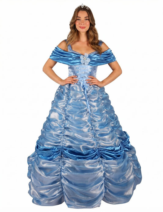 Costum de prințesă albastră premium pentru femei