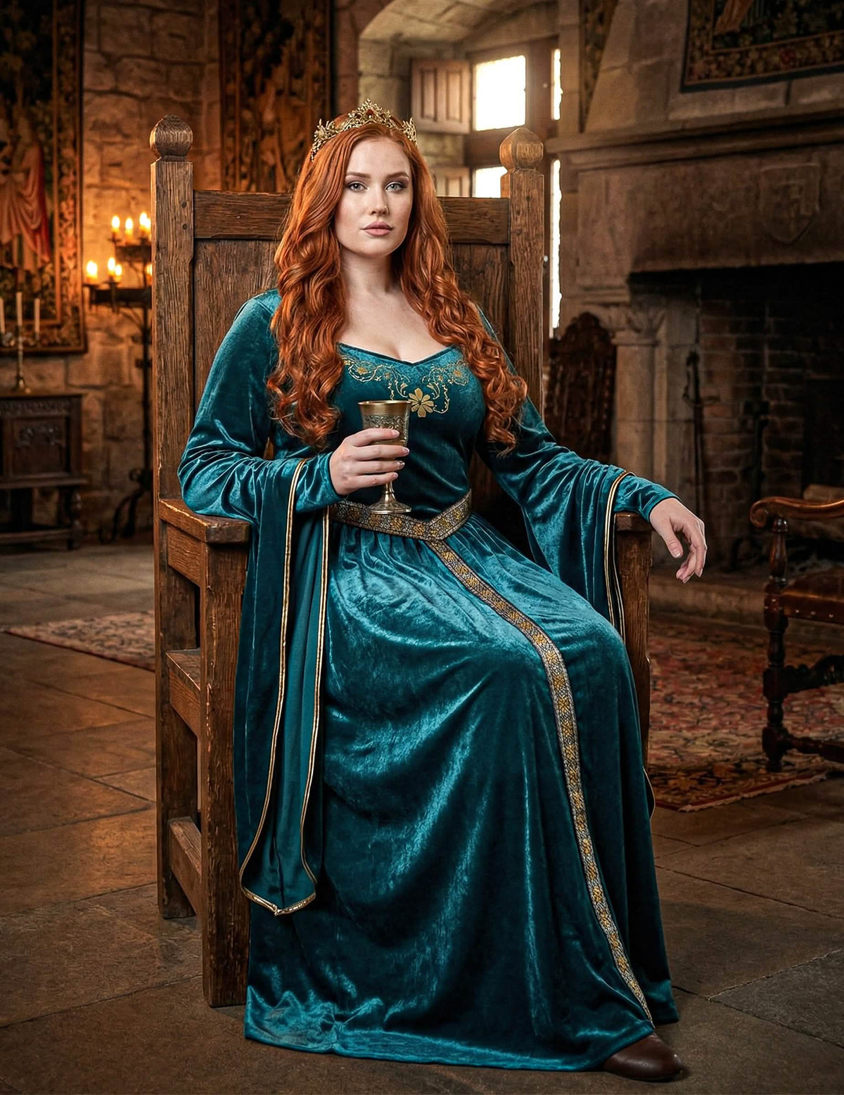 Vedere din spate a costumului de prințesă medievală