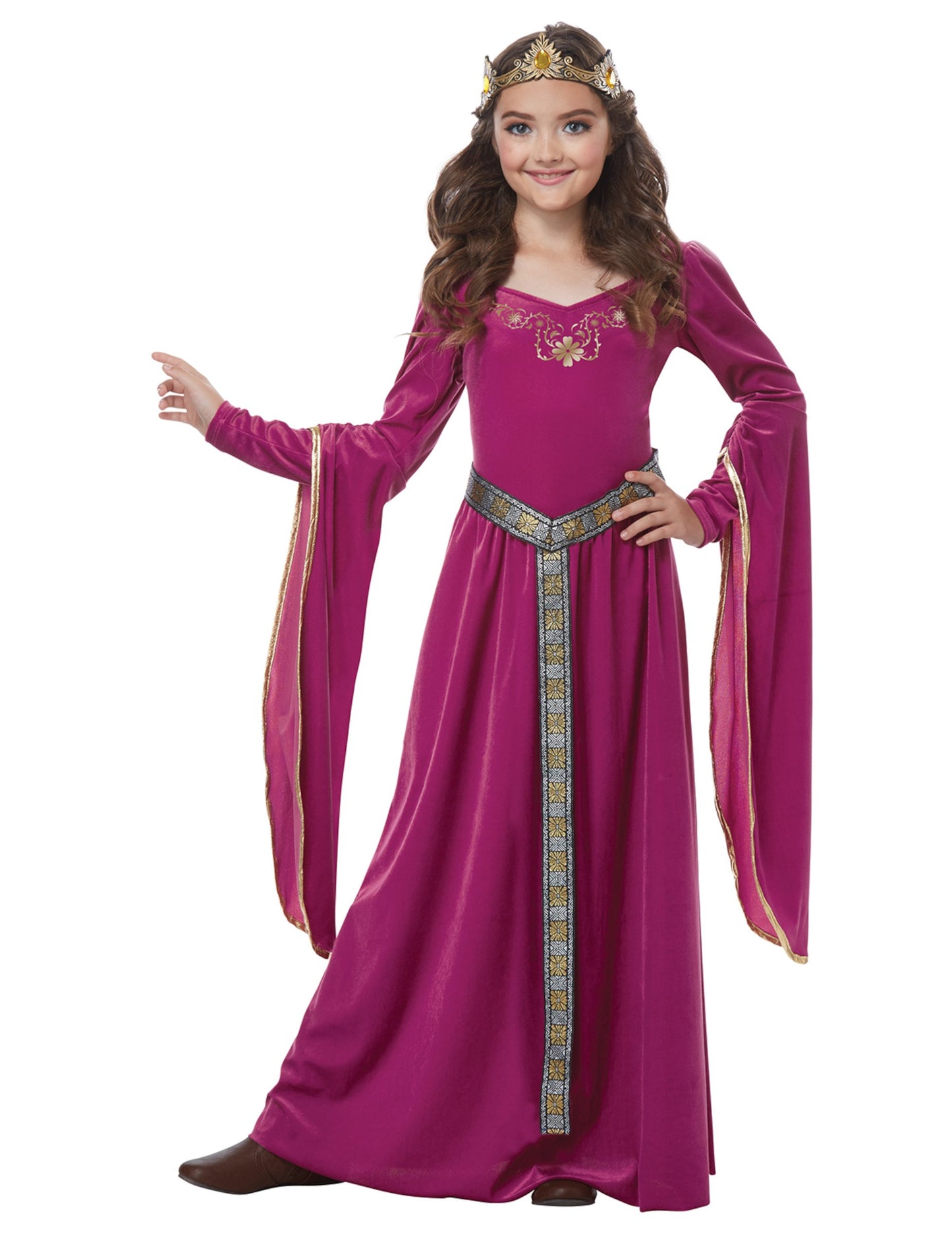Médieval Princess Costum Velvet Pink Girl