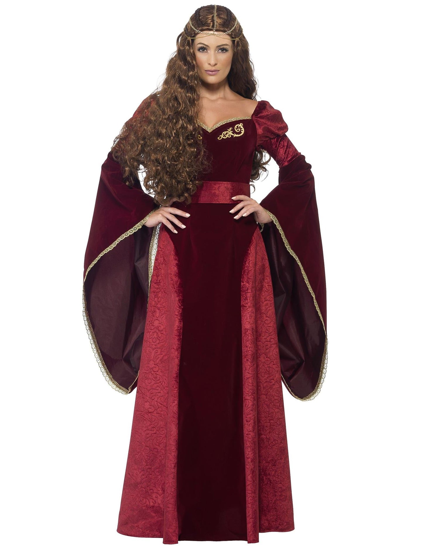 Femeia Regină Regină Red Medievală deghizată