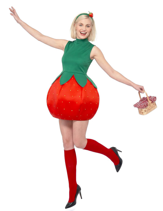 Costum de rochie de căpșuni pentru femei