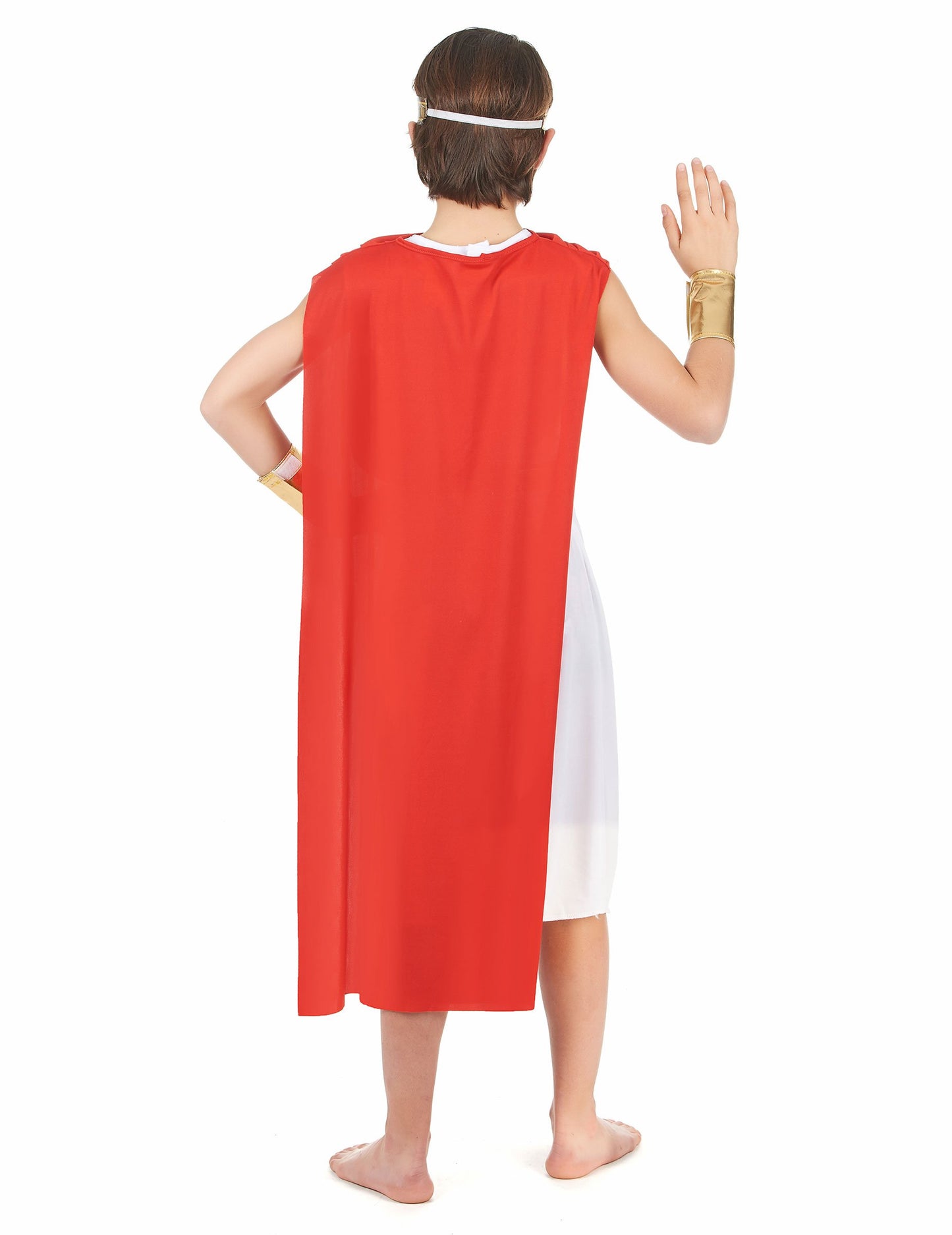 Vedere din spate a costumului roman cu pelerină pentru băiat