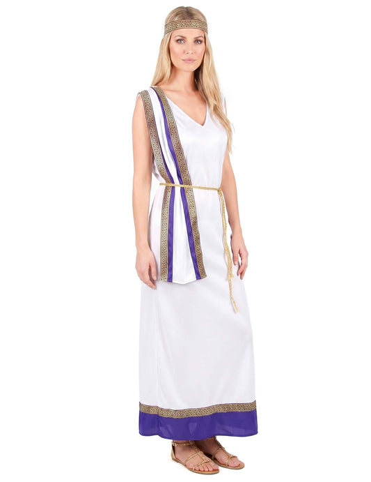 Deghizare romană femeie violetă lungă