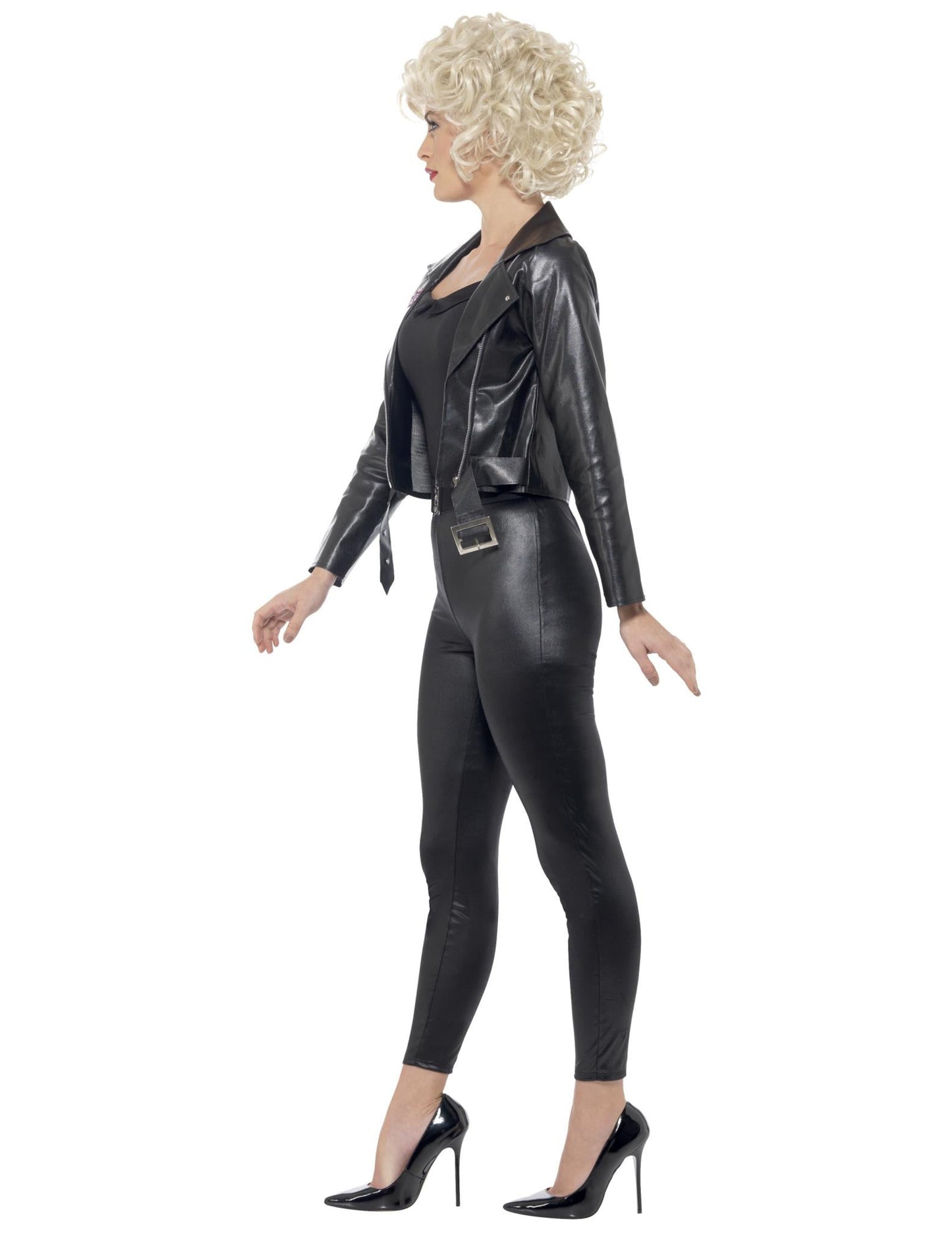 Costum pentru femeie neagră cu unsoare nisipoasă