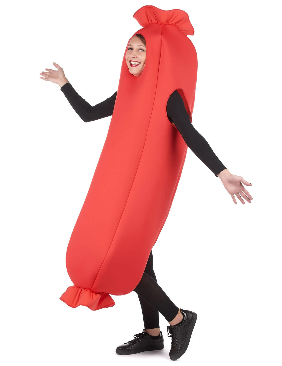 costum de cârnat pentru adult roșu