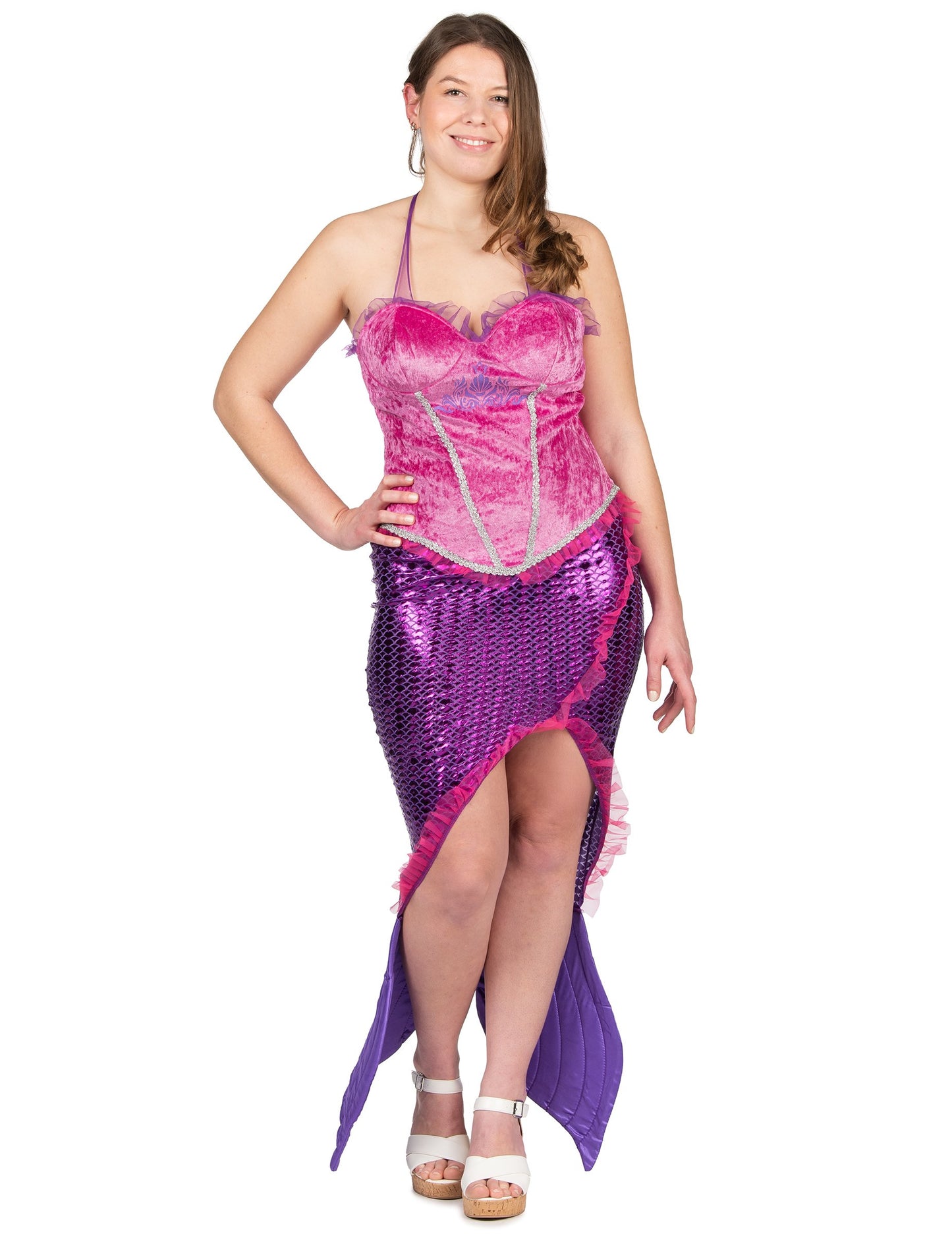 Costum de sirenă roz pentru femei