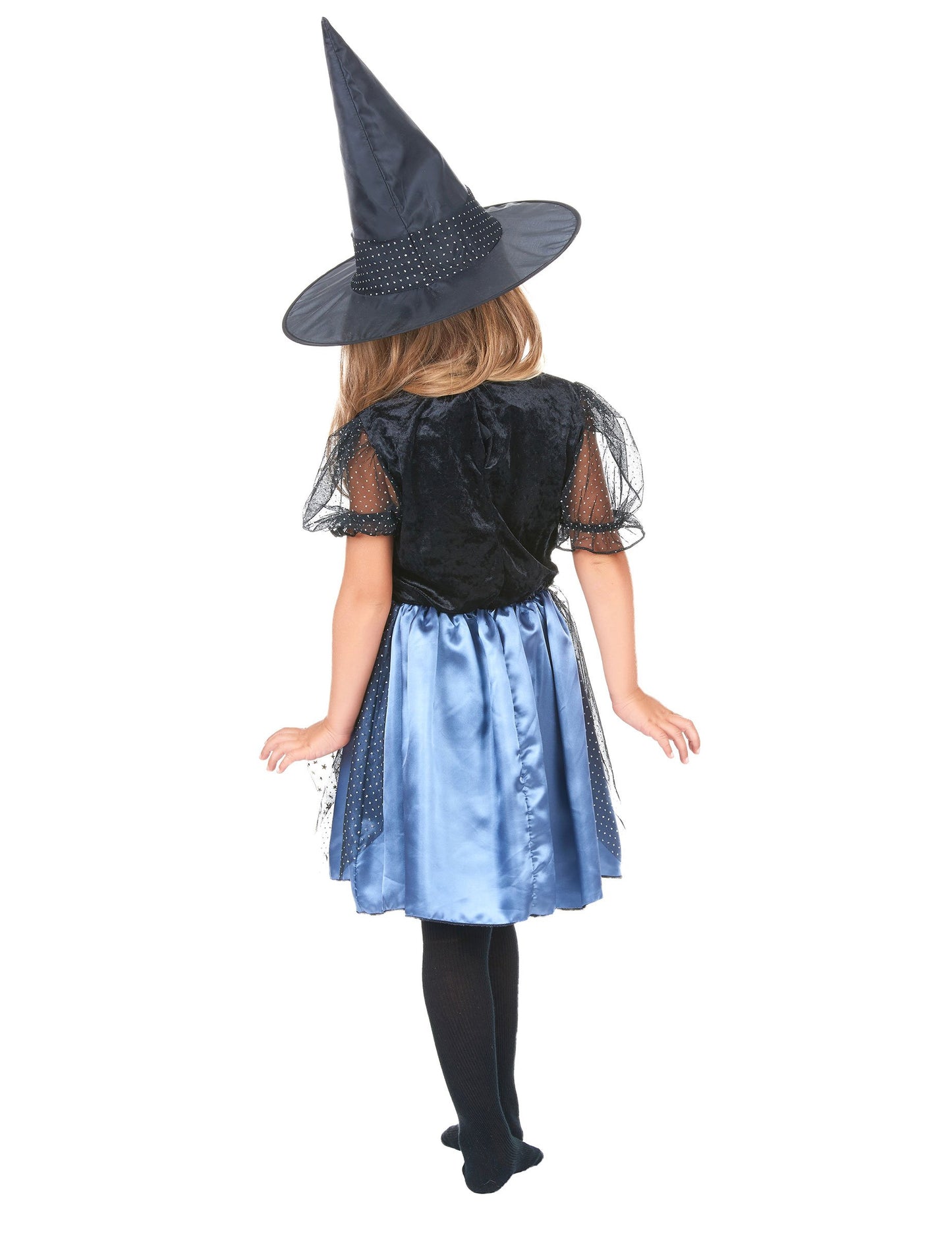 Vedere din spate a costumului de vrăjitoare păianjen pentru fetiță