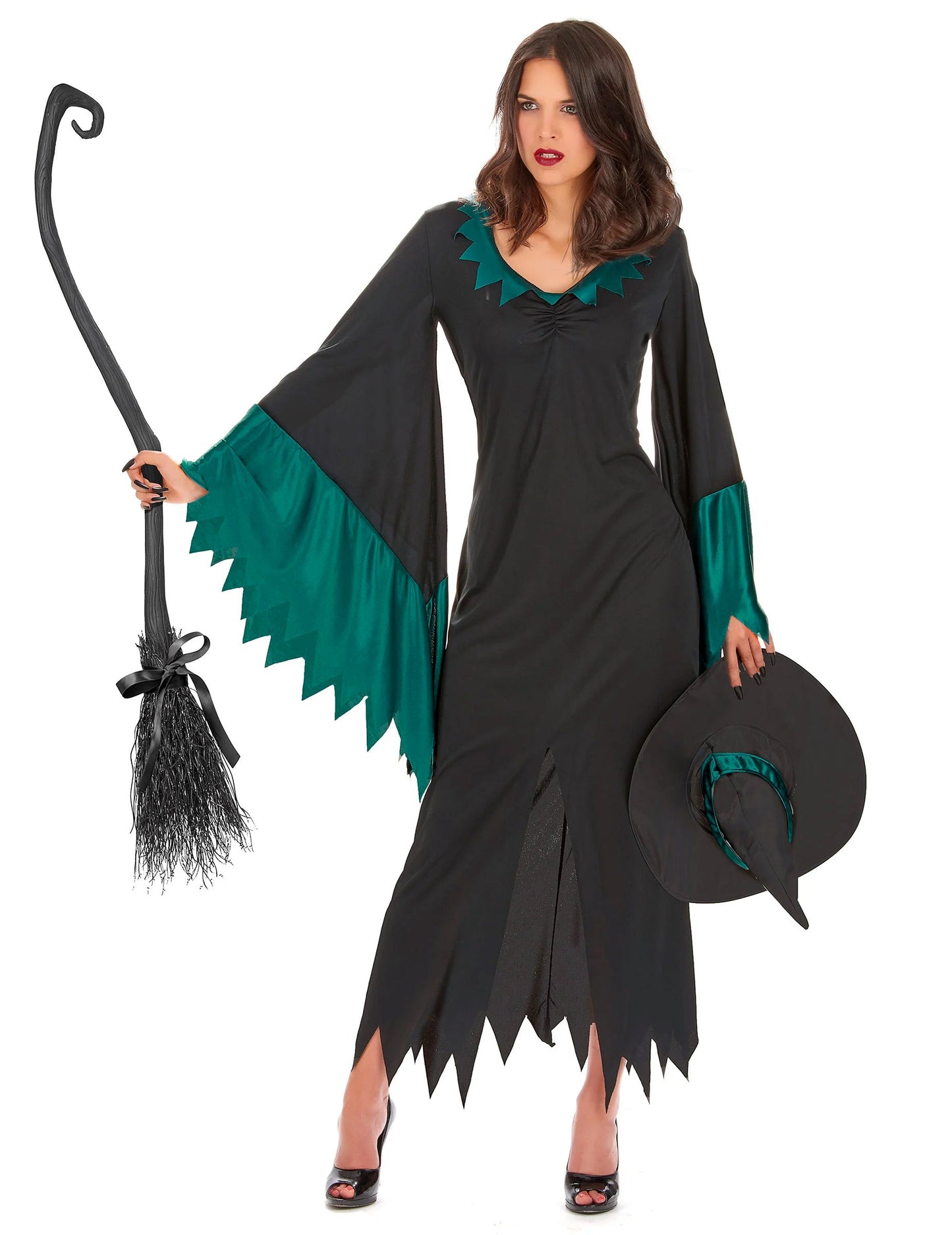 Costum de vrăjitoare cu femeie lungă