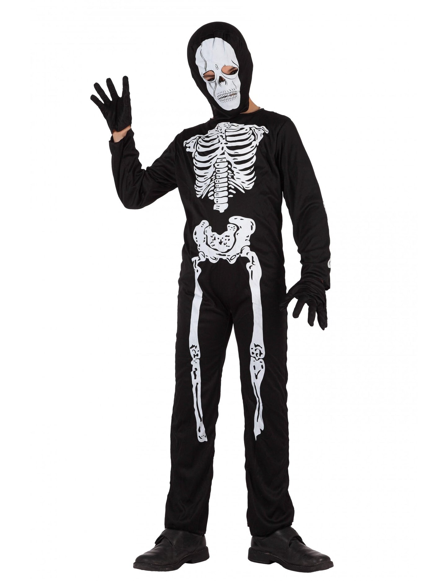 Déguisement de squelette Halloween pour enfant noir et blanc
